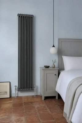 Planet Radiators 3 Column 1500 x 380mm Cast Iron Style Radiator Anthracite
