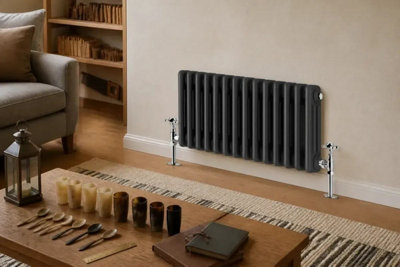 Planet Radiators 3 Column 450 x 605mm Cast Iron Style Radiator Anthracite