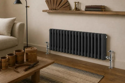 Planet Radiators 3 Column 450 x 785mm Cast Iron Style Radiator Anthracite
