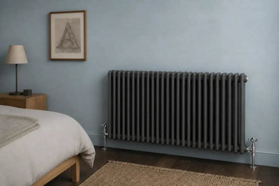 Planet Radiators 3 Column 600 x 1190mm Cast Iron Style Radiator Anthracite