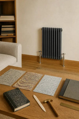 Planet Radiators 3 Column 600 x 425mm Cast Iron Style Radiator Anthracite