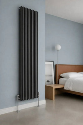 Planet Radiators 3 Columns 1800 x 560mm Cast Iron Style Radiator Anthracite