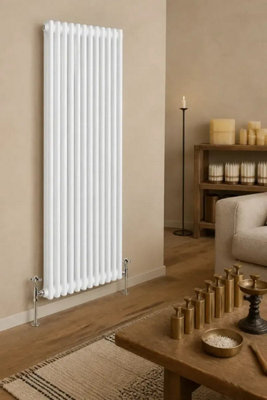 Planet Radiators 3 Columns 1800 x 560mm Cast Iron Style Radiator White