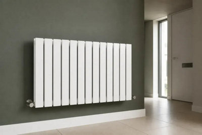 Planet Radiators Flat Panel Double 400 x 912mm Cast Iron Style Radiator ...