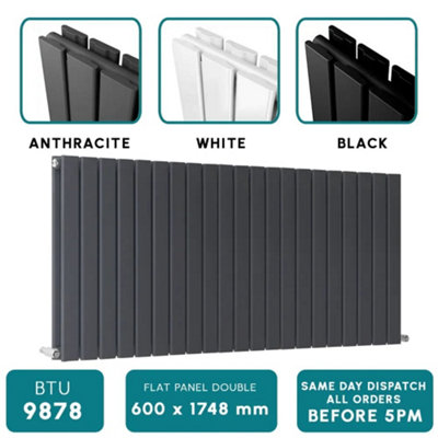Planet Radiators Flat Panel Double 600 x 1748 Anthracite