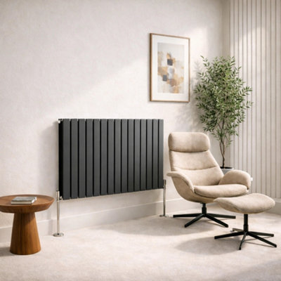 Planet Radiators Flat Panel Double 600 x 912mm Cast Iron Style Radiator ...