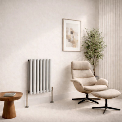 Planet Radiators Oval Panel Double 400 x 480mm Cast Iron Style Radiator ...