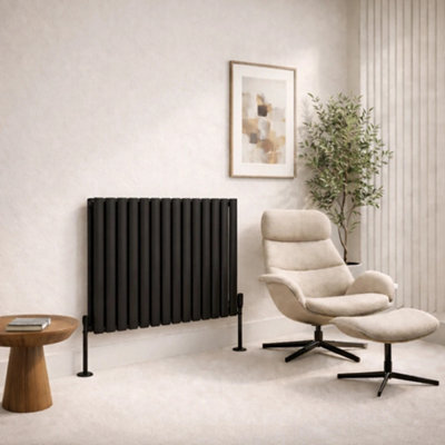 Planet Radiators Oval Panel Double 400 x 840mm Cast Iron Style Radiator ...