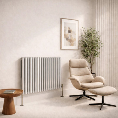 Planet Radiators Oval Panel Double 400 x 840mm Cast Iron Style Radiator ...