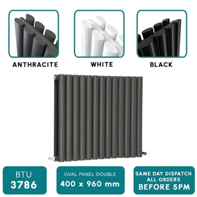 Planet Radiators Oval Panel Double 400 x 960 White
