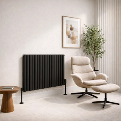 Planet Radiators Oval Panel Double 400 x 960mm Cast Iron Style Radiator ...