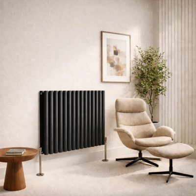Planet Radiators Oval Panel Double 600 x 840mm Cast Iron Style Radiator ...