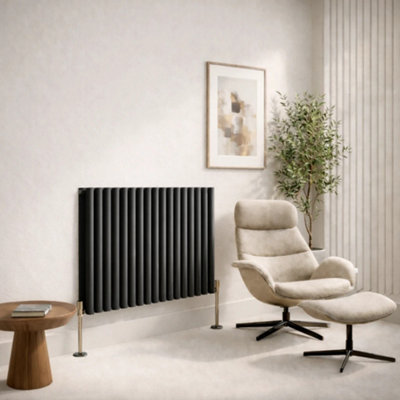 Planet Radiators Oval Panel Double 600 x 960mm Cast Iron Style Radiator ...