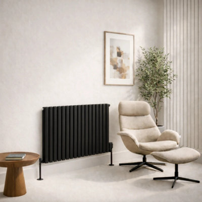 Planet Radiators Oval Panel Double 600 x 960mm Cast Iron Style Radiator ...