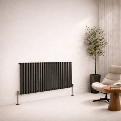 Planet Radiators Oval Panel Single 600 x 1200 Anthracite