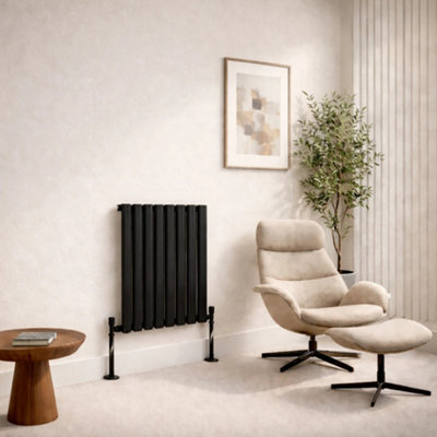 Planet Radiators Oval Panel Single 600 x 480mm Cast Iron Style Radiator ...
