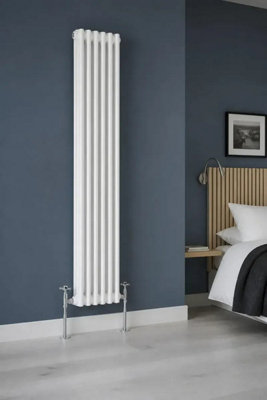 Planet Radiators Three Column 1800 x 380mm Cast Iron Style Radiator White