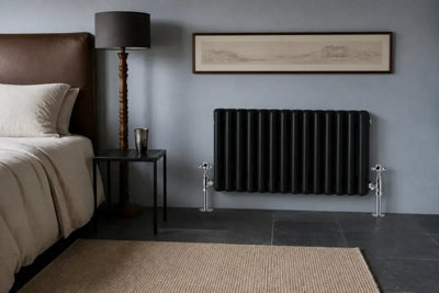 Planet Radiators Three Column 450 x 605mm Cast Iron Style Radiator Black