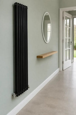 Planet Radiators Two Column 1500 x 290mm Cast Iron Style Radiator Black