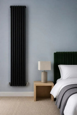 Planet Radiators Two Column 1500 x 560mm Cast Iron Style Radiator Black