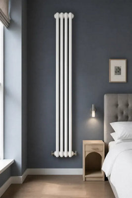 Planet Radiators Two Column 1800 x 200mm Cast Iron Style Radiator White