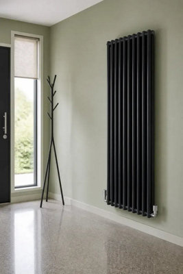 Planet Radiators Two Column 1800 x 470mm Cast Iron Style Radiator Black