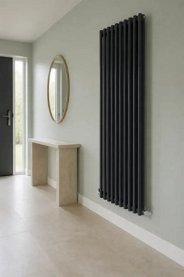 Planet Radiators Two Column 1800 x 560mm Cast Iron Style Radiator Black