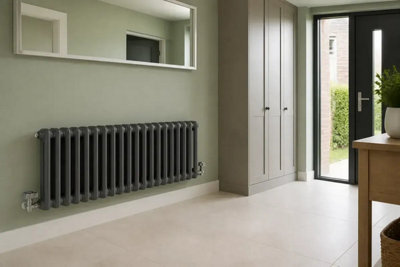 Planet Radiators Two Column 300 x 785mm Cast Iron Style Radiator Anthracite