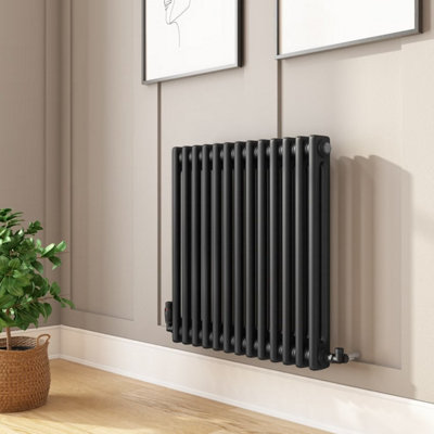 Planet Radiators Two Column 450 x 605mm Cast Iron Style Radiator Black