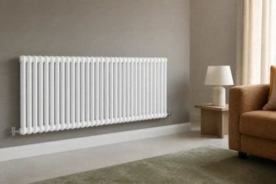 Planet Radiators Two Column 600 x 1190mm Cast Iron Style Radiator White