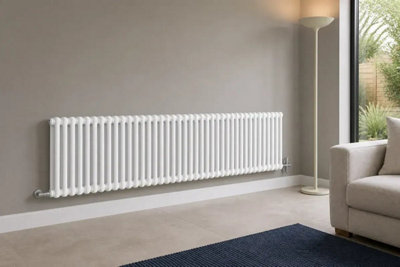 Planet Radiators Two Column 600 x 1415mm Cast Iron Style Radiator White
