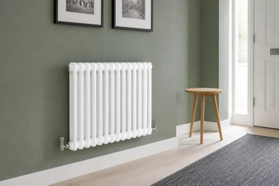 Planet Radiators Two Column 600 x 605mm Cast Iron Style Radiator White
