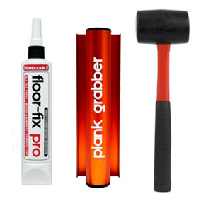 Plank Grabber - Permanent Fix Mallet Pack  - includes Floor-Fix Pro Adhesive + 16oz Fibreglass Mallet