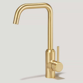 Plank Hardware ARMSTRONG Smooth Kitchen Mixer Tap - Brass