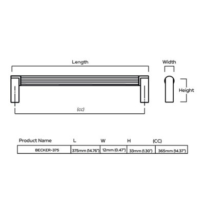 Plank Hardware BECKER Grooved Closet Bar Handle - 682mm - Brass