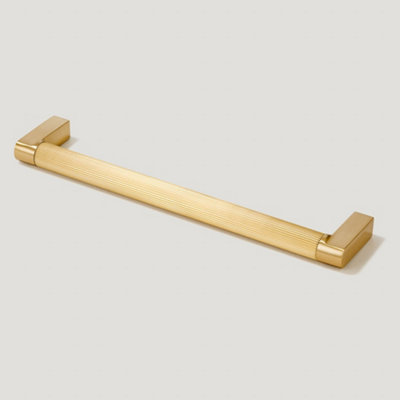 Plank Hardware BECKER Grooved D-Bar Handle - 170mm - Brass