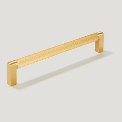 Plank Hardware BECKER Grooved D-Bar Handle - 170mm - Brass