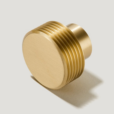 Plank Hardware BEZEL Grooved Knob - Brass