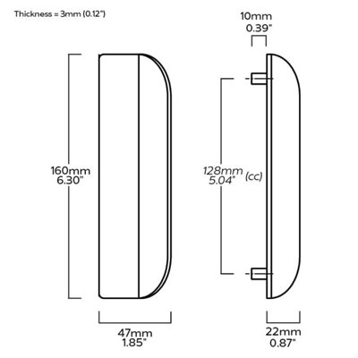 Plank Hardware FOLD Long D Shape Front Mounted Handle - 160mm -  Aged Brass