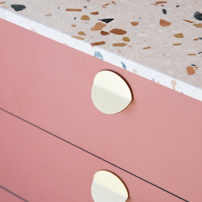 Plank Hardware FOLD Round Front Mounted Handle - 70mm - Brass