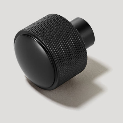 Plank Hardware HUMBOLDT Knurled Button Knob Black DIY at B&Q