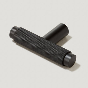 Plank Hardware KEPLER Knurled Single T Handle - 57mm -  Black