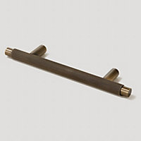 Plank Hardware KEPLER Knurled T-Bar 160mm Handle - Antique Brass