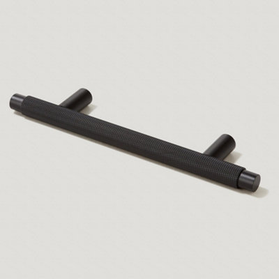 Plank Hardware KEPLER Knurled T-Bar 160mm Handle - Black