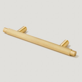 Plank Hardware KEPLER Knurled T-Bar 160mm Handle - Brass