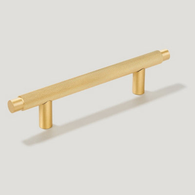 Plank Hardware KEPLER Knurled T-Bar Handle - 160mm - Brass