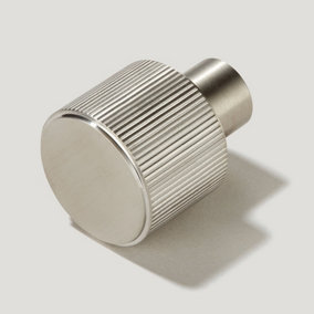 Plank Hardware LENNON Grooved Button Knob - Stainless Steel