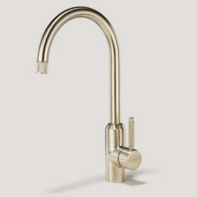 Plank Hardware PORTMAN Grooved Kitchen Mixer Tap - Brushed Silver
