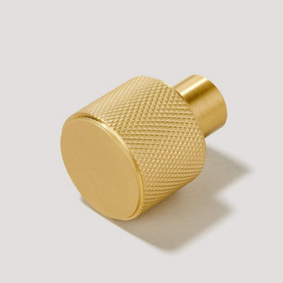 Plank Hardware REVILL Knurled Button Knob - Brass