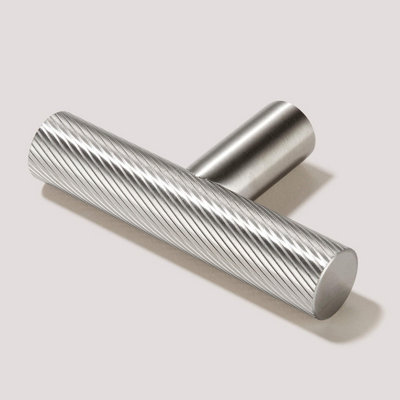 Plank Hardware SEARLE Swirled Single T Handle - Stainless Steel